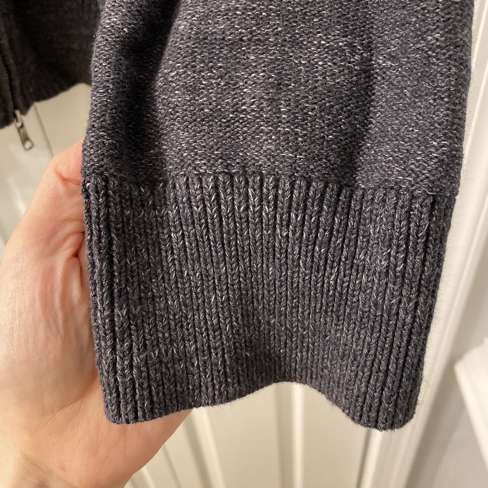 Banana Republic Men's XL Black 100% Cotton Full Zip Knit Sweater Preppy Casual - Picture 6 of 8